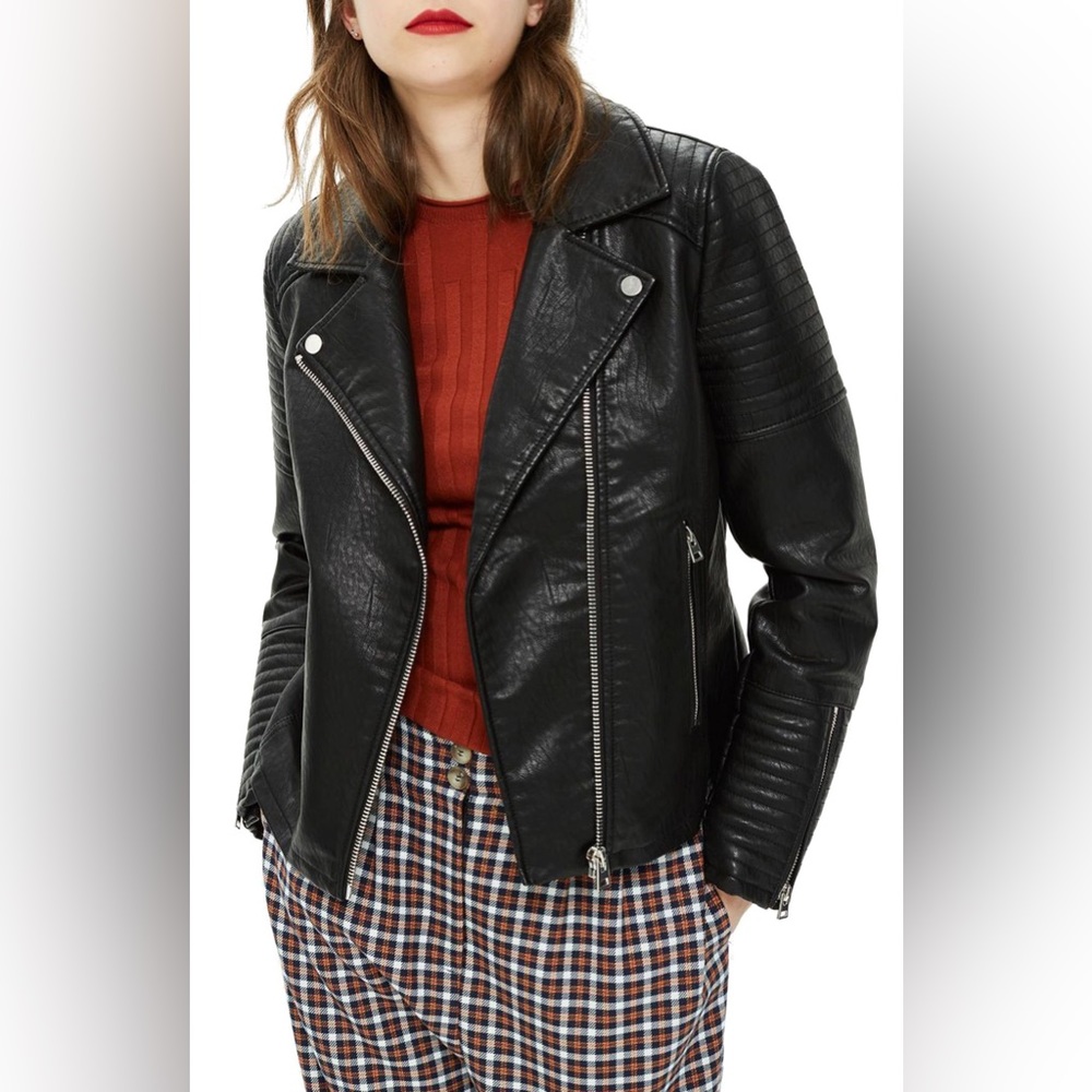 Topshop faux leather jacket